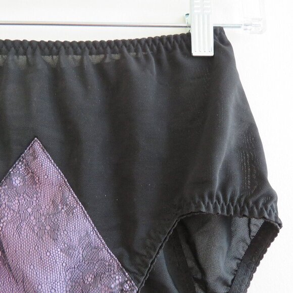 WHAT KATIE DID Betty Lavender Lace High Waisted Black Knickers 1950s Pinup NWT - Picture 3 of 13